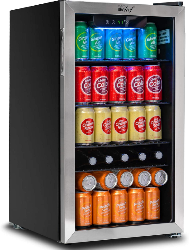 Beverage 118-Can Beverage Refrigerator and Cooler with Glass