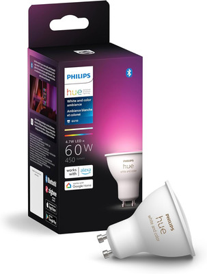 Philips Hue Smart 60W GU10 LED Bulb - White and Color Ambiance Color-Changing Li