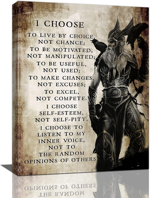 Viking Warrior Wall Art Viking Samurai Picture Wall Decor I Choose to Live by Ch