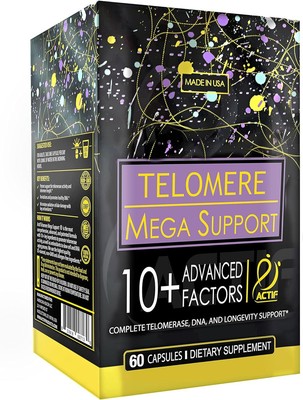 ACTIF Telomere Mega Support with 10+ Factors, Non-GMO, Telomerase and DNA Supple