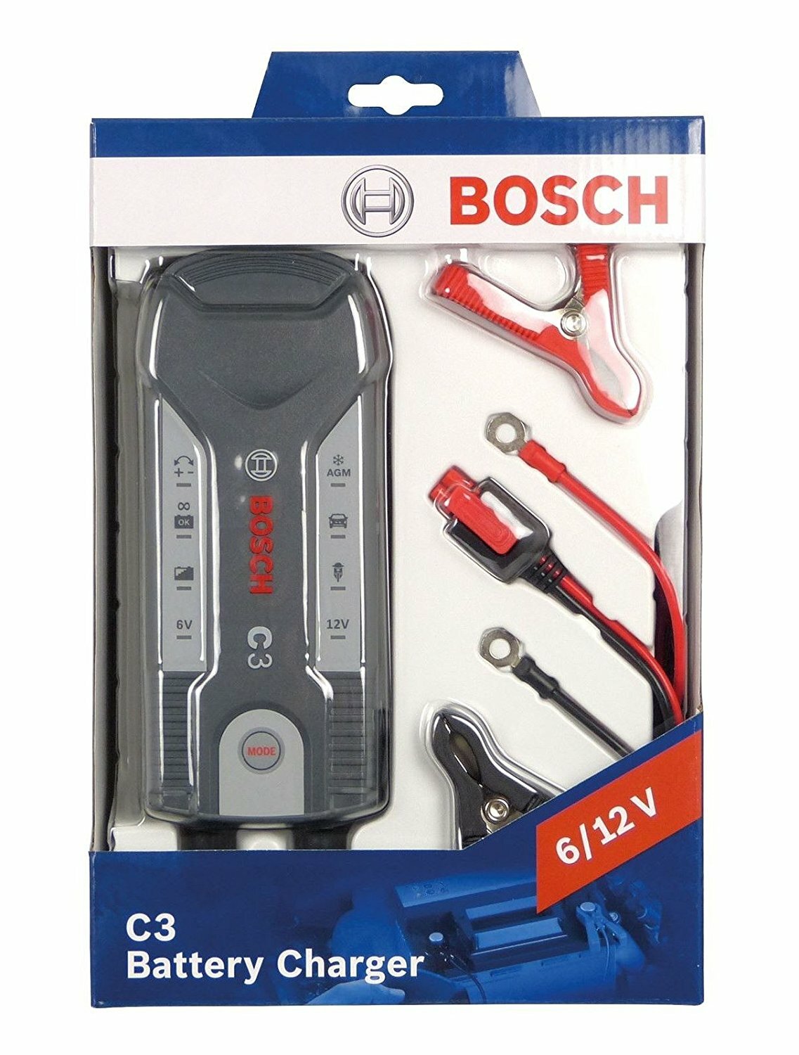 Bosch C3 Battery Charger (two Wheelers & Passenger Car Agm/wet/gel/vrla