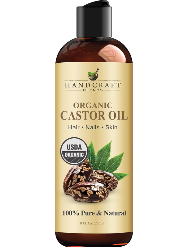 Castor Oil 100%USDA ORGANIC for Eyelashes,Eyebrows,Hair Growth,Skin Face8 fl. Oz