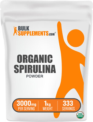 BulkSupplements USDA Organic Spirulina Powder - Vegan & Gluten-Free