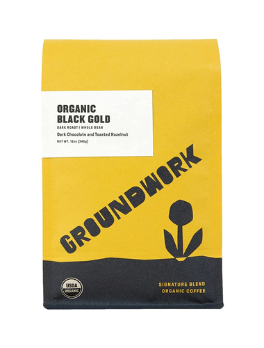 Groundwork Certified Organic Whole Bean Coffee, Black 12 Ounce (Pack of 1)