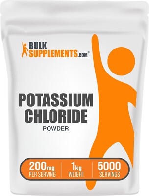 BulkSupplements Potassium Chloride Powder 1kg - 200mg Per Serving
