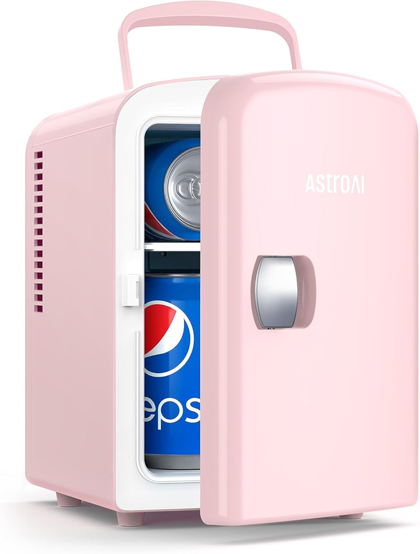 Mini Fridge, 4 Liter/6 Can AC/DC Portable Thermoelectric Cooler and Warmer Refri