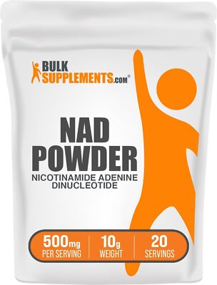 BulkSupplements NAD Powder-Nicotinamide Adenine Dinucleotide- 500 mg Per Serving