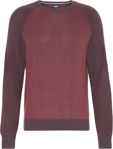 Pre-owned Hugo Boss Men Dairon Sweater Wool Long Sleeves Pullover Crew Neck Open Red