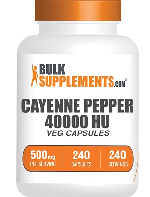 BulkSupplements Cayenne Pepper 240 Veg Capsules - 500mg Per Serving
