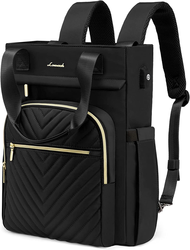 LOVEVOOK Laptop Backpack Purse for Women, Wide Top Open Teacher Nurse Tote Bag,