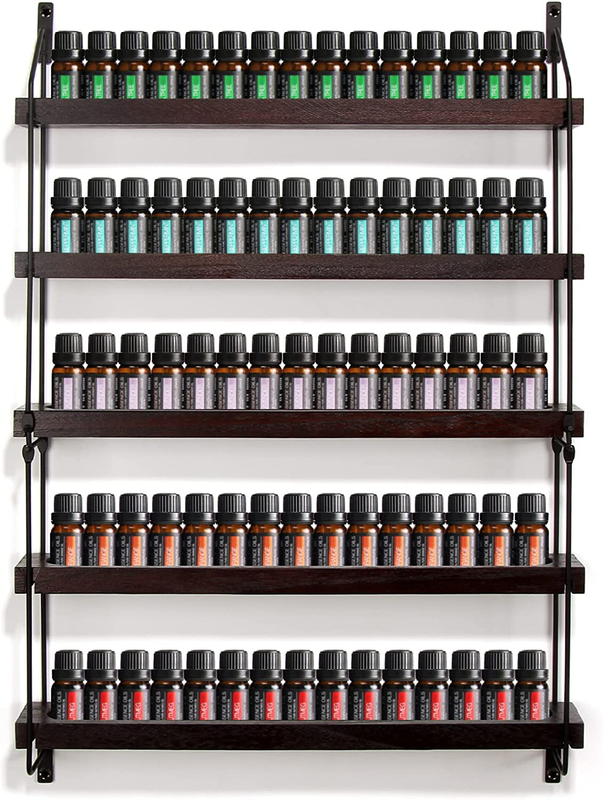 Storage Shelf Wall Mounted Wooden Essential Oil Collection D