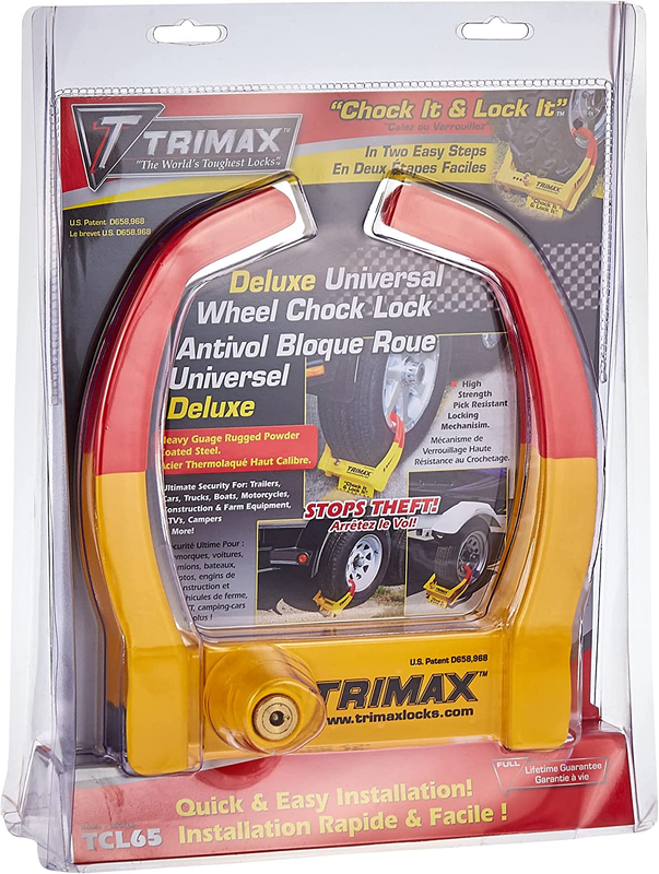 Trimax TCL65 Wheel Chock Lock , Yellow/Red, 7.25In | eBay