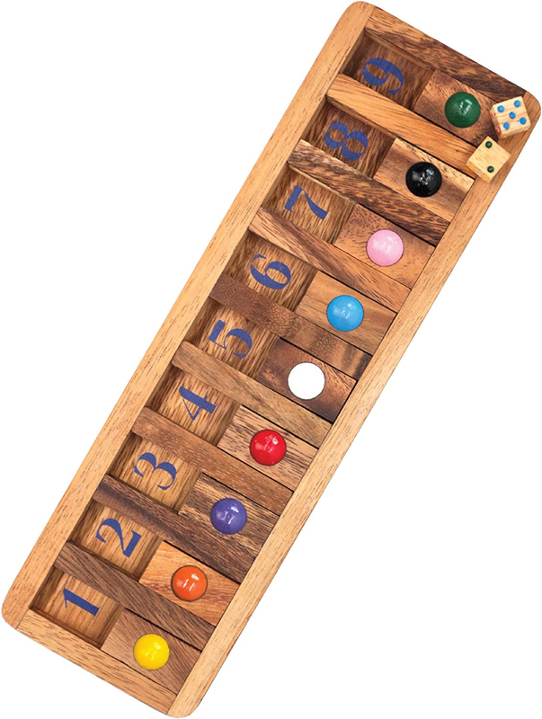 Shut The Box Board Games Wooden Math Kids Player Brain Teaser Puzzles Family Edu