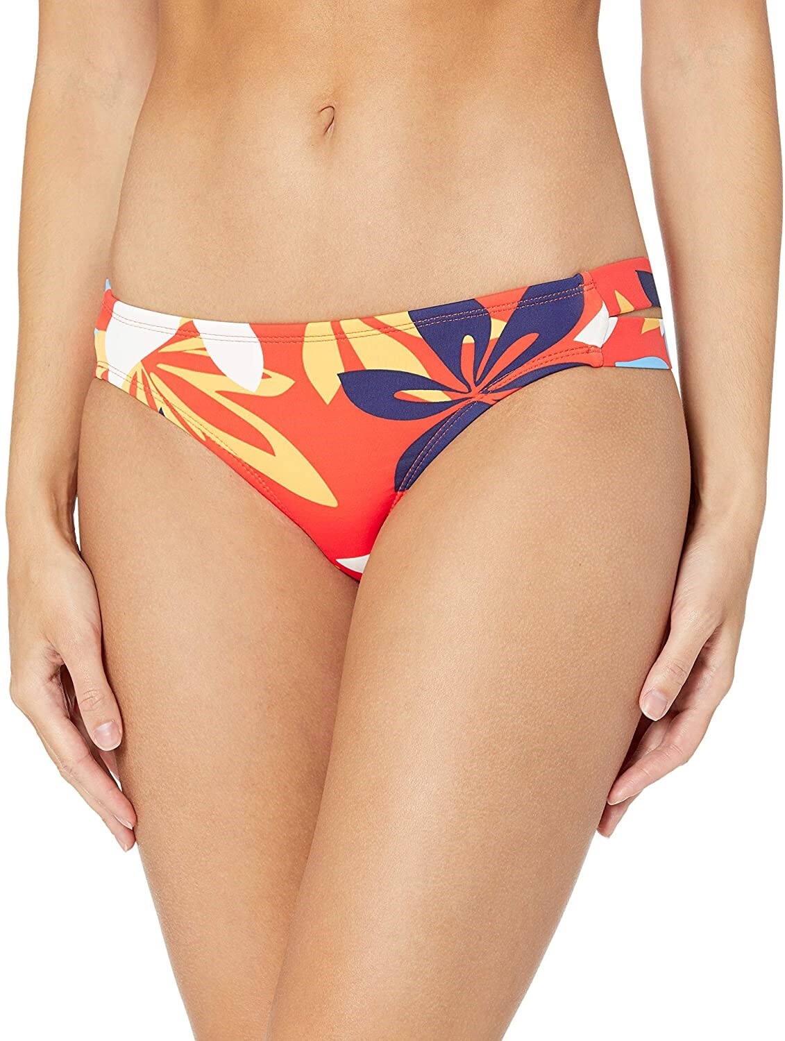 Hobie Women's 237390 Skimpy Bikini Bottom Red Bloomy Daze Swimwear Size M
