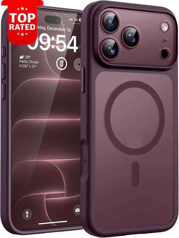 for Iphone 18 Pro Max Case, Compatible with Magsafe (Dark Cherry)