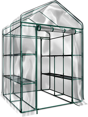 Home-Complete HC-4202 Walk-In Greenhouse- Indoor Outdoor with 8 Sturdy Shelves-G