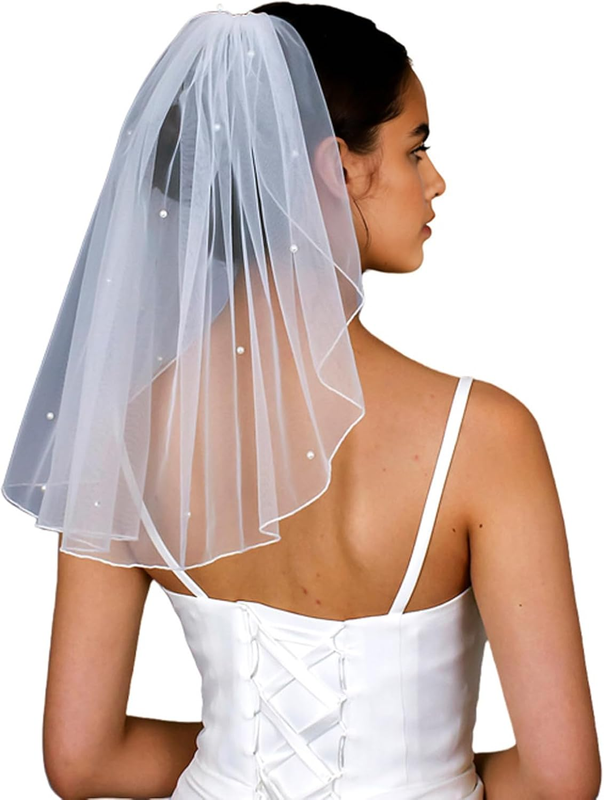HONGMEI 1 Tier Bridal Wedding Veil Women display picture 1
