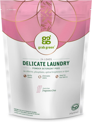 Natural Delicate Wash Laundry Detergent Pods, Unscented/Free & Clear, 24 Loads