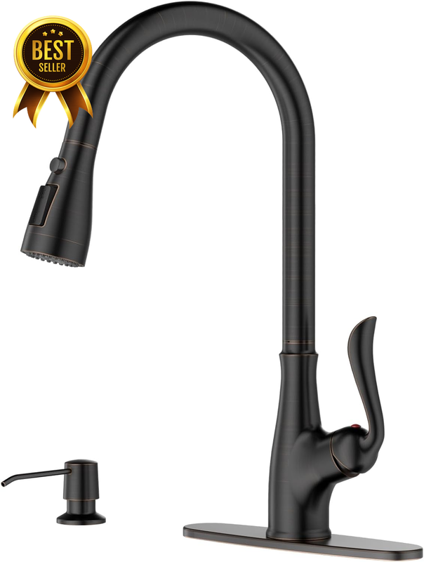 Pull down Kitchen Faucet with Soap Dispenser Oil Rubbed Bronze