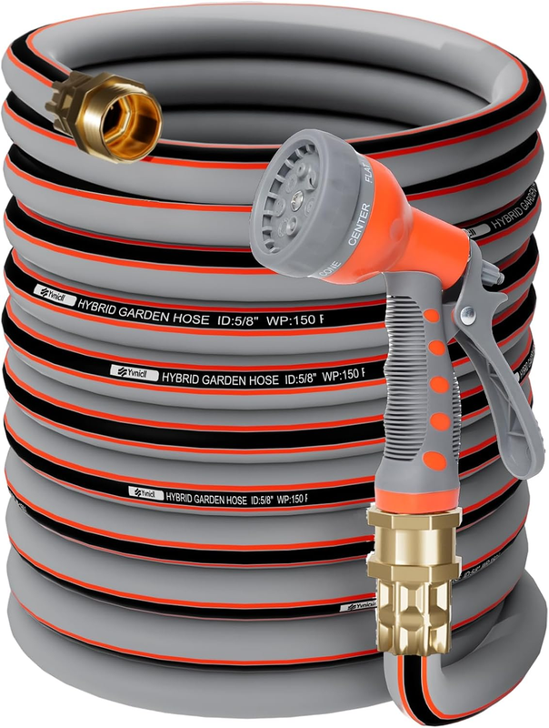 Garden Hose 100 Ft 5/8, Rubber Water Hose Heavy Duty, Outdoor No Kink Hose, Hybr