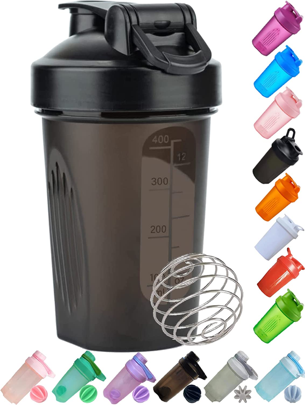 Shaker Bottle in Dark Black - a Small Cup Printed Scale Mark