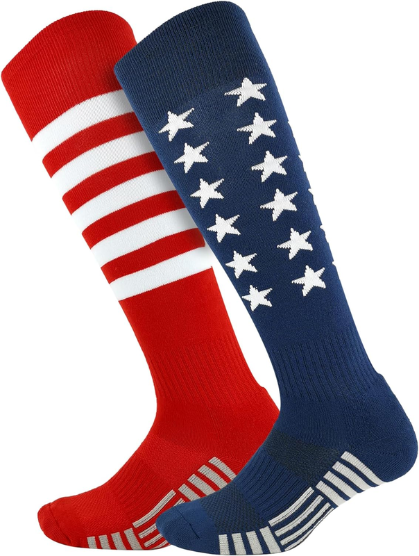 Patriotic Over The Calf Socks For Basebal