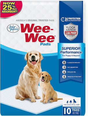 Four Paws Wee-Wee Superior Performance Pee Pads for Dogs of All Sizes, Leak-Proo