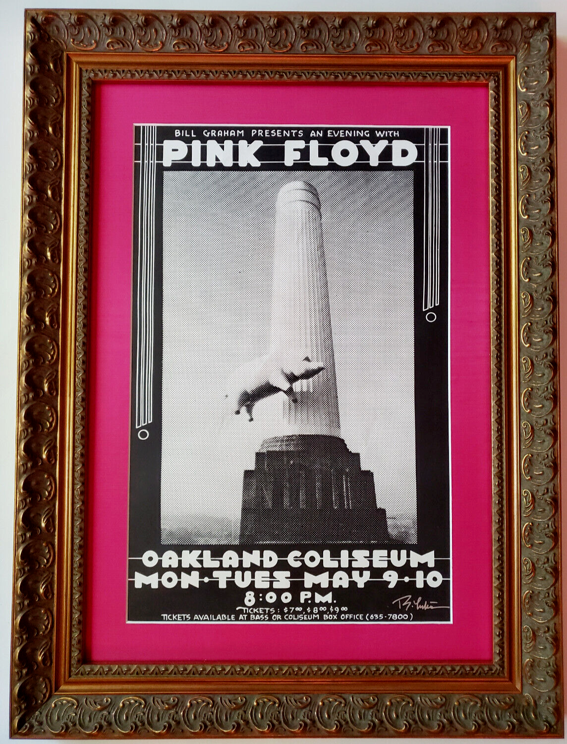 Signed Pink Floyd Flying Pig Original 1977 Oakland Randy Tuten AOR