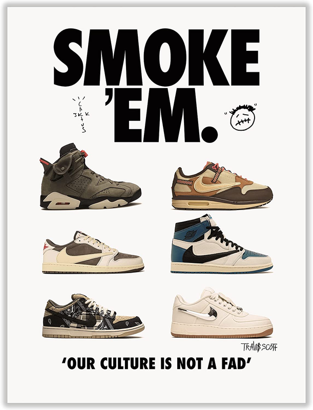 Hypebeast Sneaker Poster Unframed - Hypebeast Room Decor Shoes Poster for Boys G