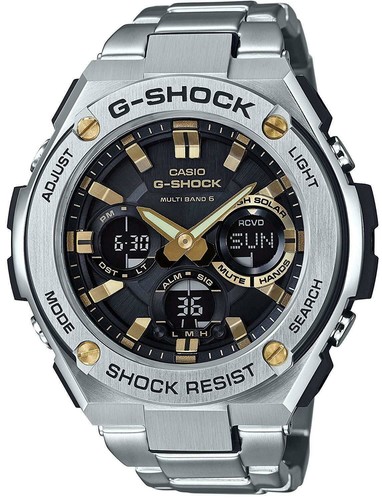 Pre-owned Casio G-shock G-steel Gst-w110d-1a9jf Solar Radio Men's Watch In Box