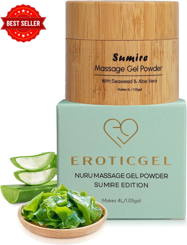 Japanese Nuru Massage Gel Powder Sumire 40G, Aloe, Gift Jar, Makes 4 Litres