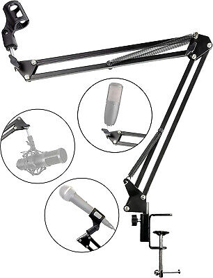 RockJam MS050 Microphone Stand Microphone Scissor Arm Stand Compact Mic Stand