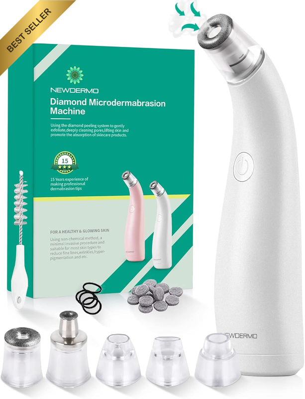 2-in-1 Microdermabrasion and Pore Vacuum Cleaner USB Rechargeable with 5 Tips Wh