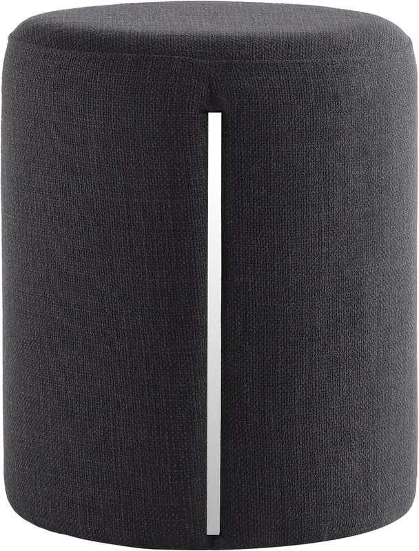 Modern round Ottoman, Multifunctional Vanity Stool Chair, Ottoman Footrest Stool Footstool Extra Seating for Living Room, Bedroom, Makeup Room, Entryway, Office (Grey)