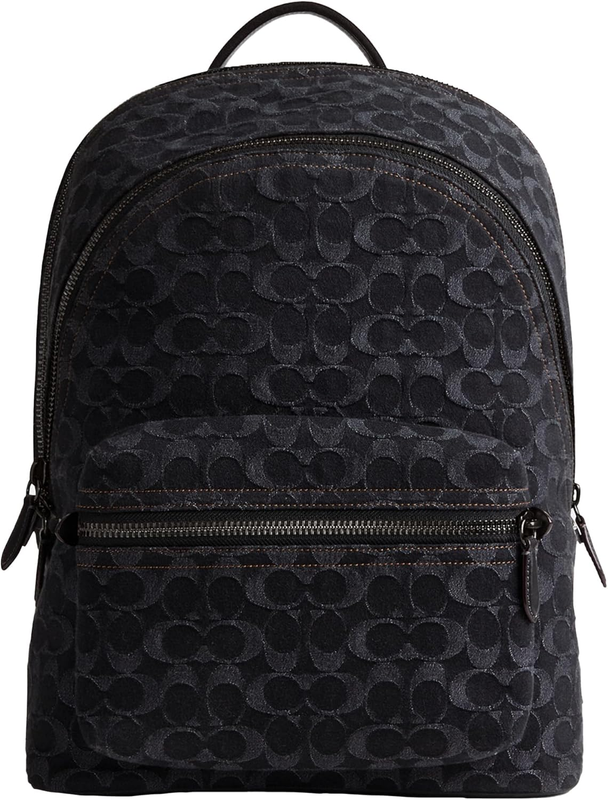 Coach Men's Charter Backpack in Signature Denim, Black Denim