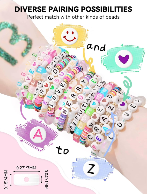 1400 Pcs Organized Letter Beads for Friendship Bracelet Making Kit, 28 Styles Pr