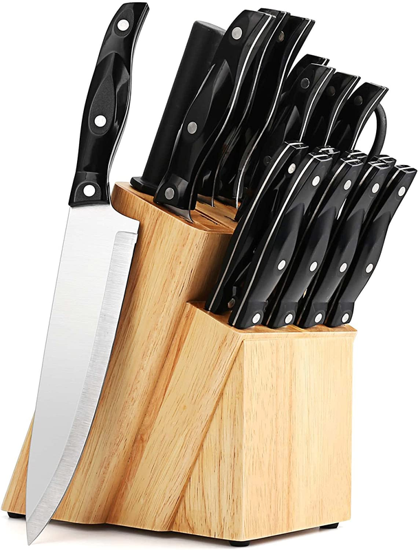 With Block Wooden German Stainless Steel