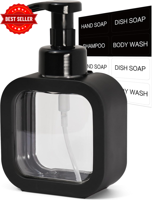 Foaming Soap Dispenser, 300Ml (10Oz) Plastic Refillable Foaming Hand Soap Dispen