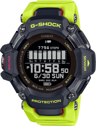 Pre-owned Casio G-shock Gbd-h2000-1a9jr G-squad Sport Gps Bluetooth Digital Watch Men