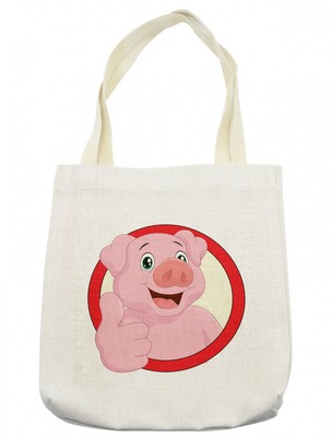 Ambesonne Cartoon Design Tote Bag Reusable Linen Sack Shopping Books Beach
