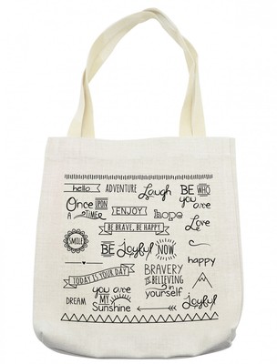 Ambesonne Adventure Design Tote Bag Reusable Linen Sack Shopping Books Beach