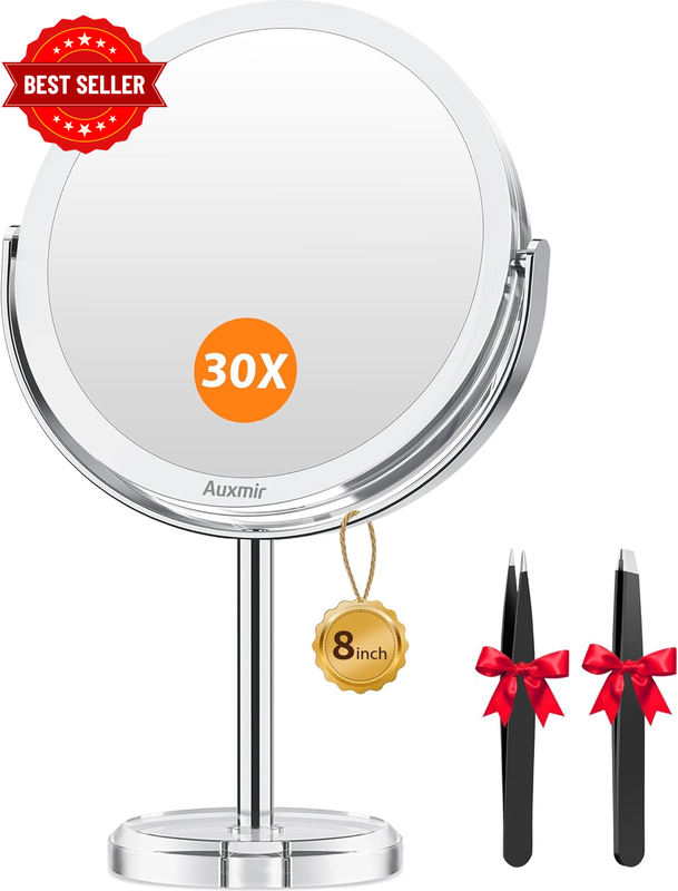 30X/1X Magnifying Mirror, 8'' Makeup Mirror with Double Sided