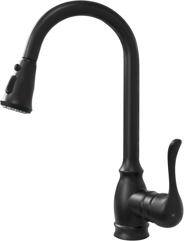 Kitchen Sink Faucet with Pull down Sprayer, High Arc Single Handle Kitchen Faucet 2-Function 360° Swivel Stainless Steel Sink Faucet