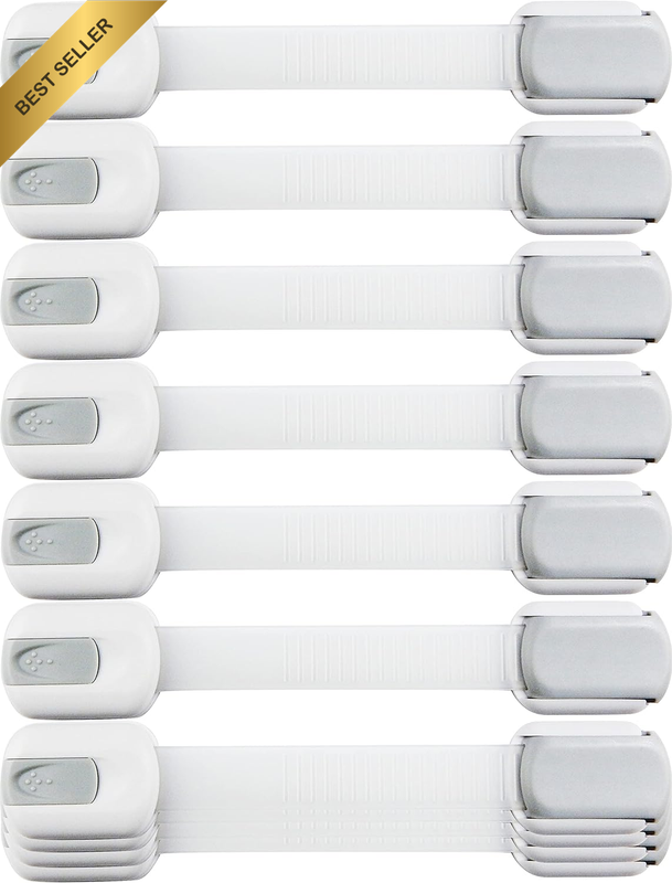 Child Safety Strap Locks (10 Pack) Baby Locks for Cabinets and Drawers, Toilet,