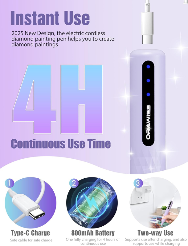 Electric diamond painting pen, Vacuum diamond art pens no wax needed | Cordless,
