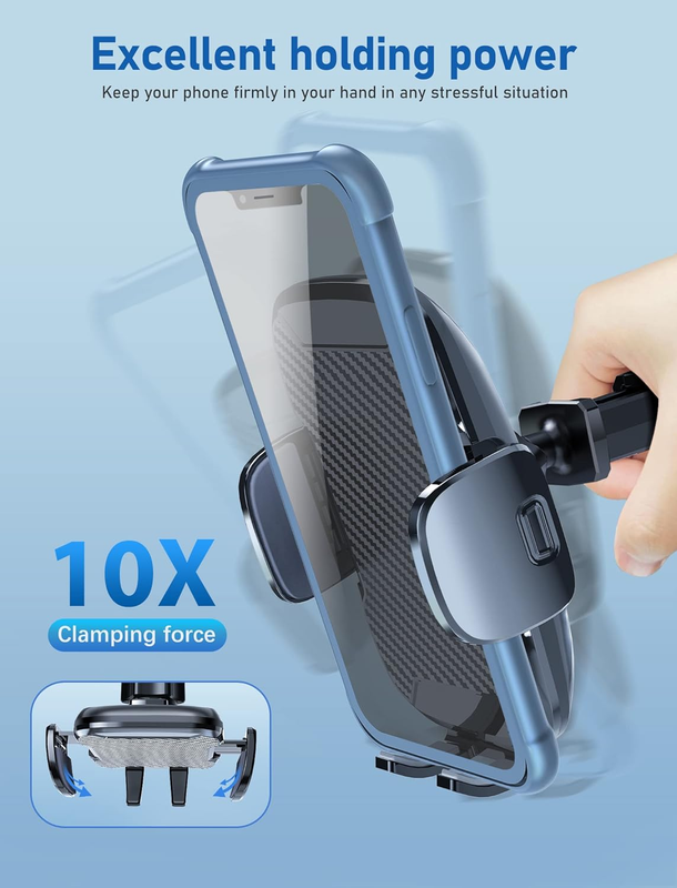 Universal Phone Holder for Car, 3 in 1 Suction Cup Car Phone Mount for Windshiel