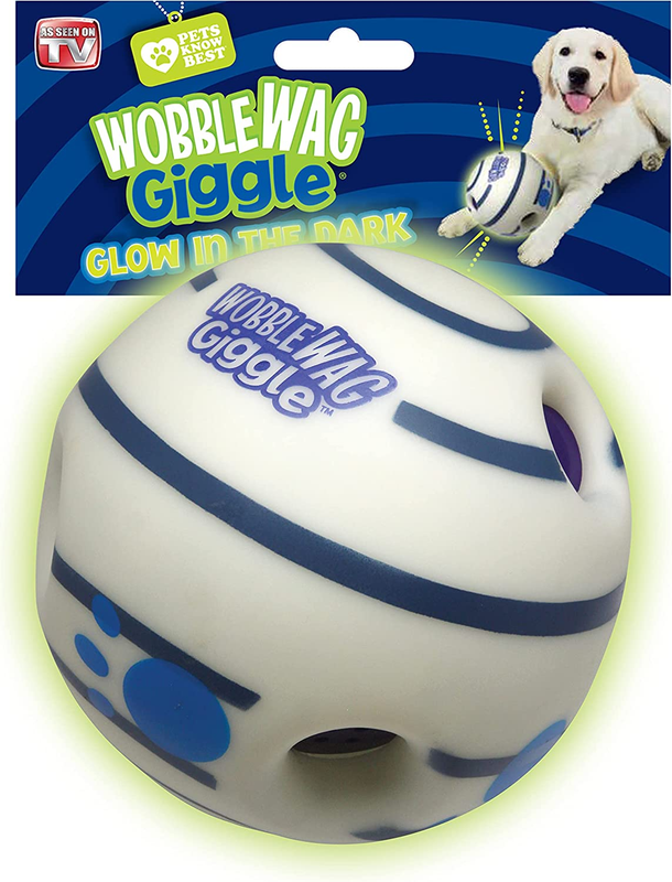 Wobble Wag Giggle Glow in the Dark, Interactive Dog Toy, Fun Giggle Sounds When