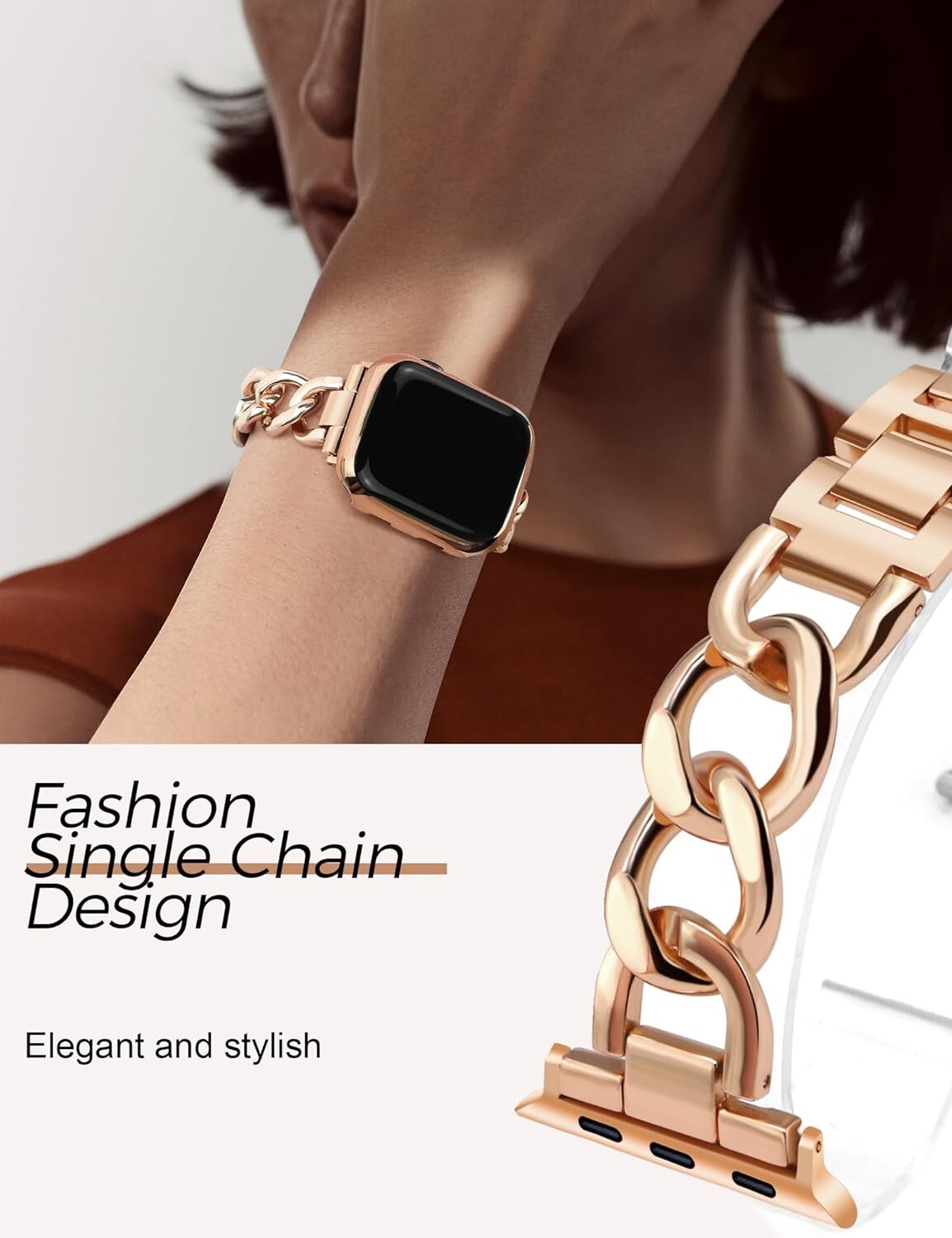 Rose Gold Watch Bands for Women Compatible with Apple Watch