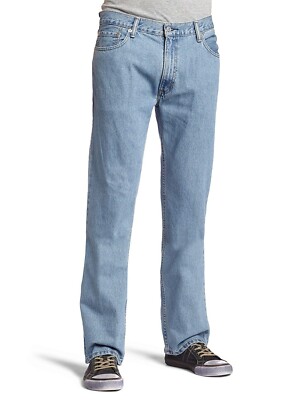 $70 Levi's Men's Blue 505 Non-Stretch Regular Straight Jeans Pants Size 32W 34L