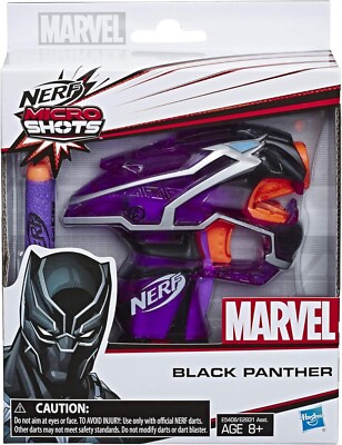 NERF Black Panther Microshots Marvel Toy Blaster Inc. 2 Darts Hasbro NEW